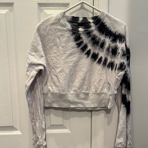 Mono B Black and Gray Tie-Dye cropped Sweatshirt. Size small